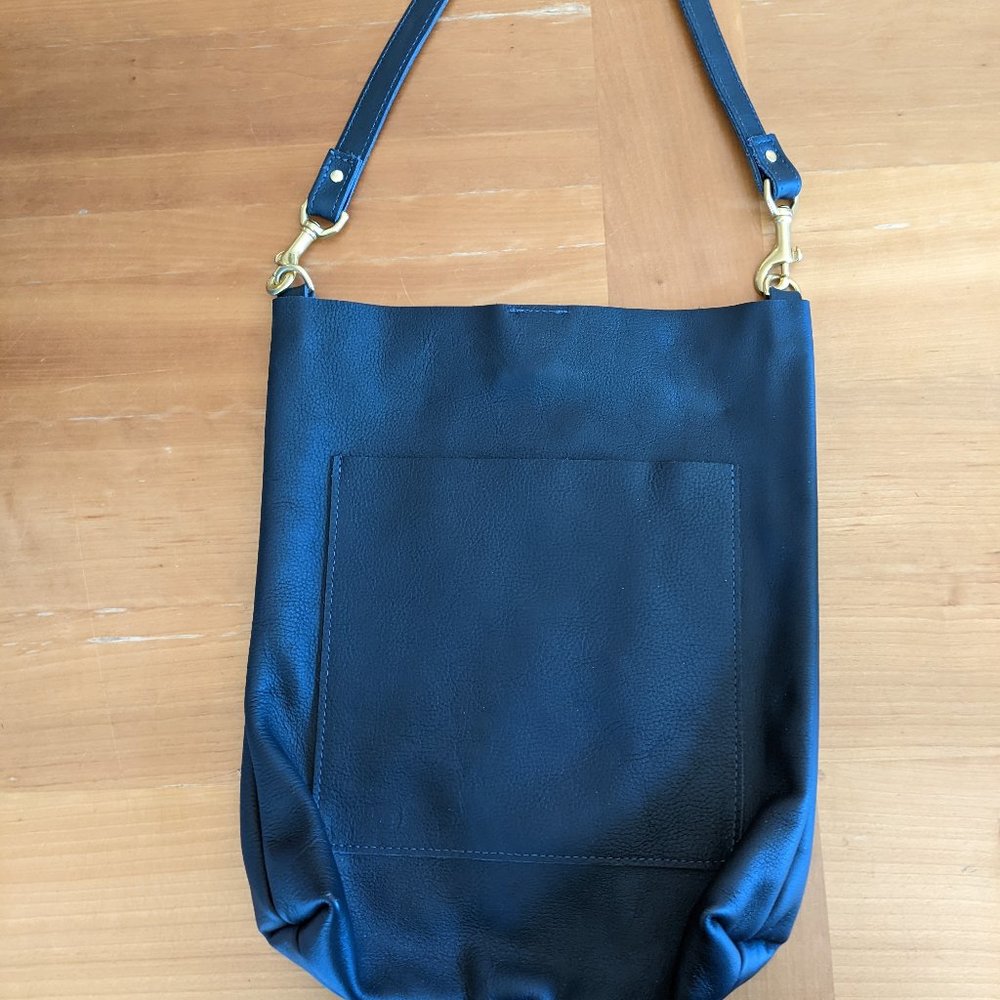 Handmade soft leather bucket/shoulder bag